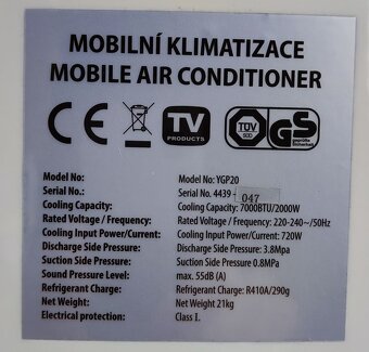 Mobilní klimatizace PLATINUM Komfort 3v1 - 2
