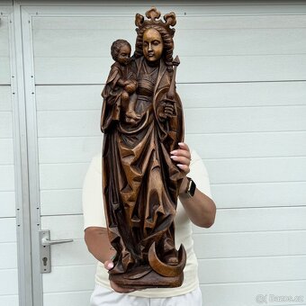 Velká starožitná socha Panna Marie Anglie - 2