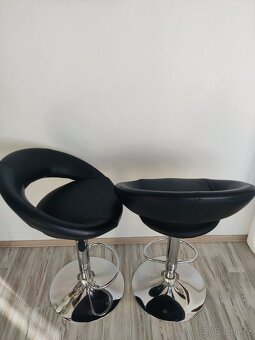 Barové židle černá kůže. - 2