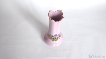 A120_ Váza, růžový porcelán, miniatura, retro, cca 1980 - 2