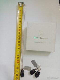 NOVÁ stříbrná sada řetízek s přívěskem, náušnice 925/1000 - 2