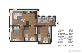 Pronájem bytu 4+kk v osobním vlastnictví 91 m², Ostrava - 2