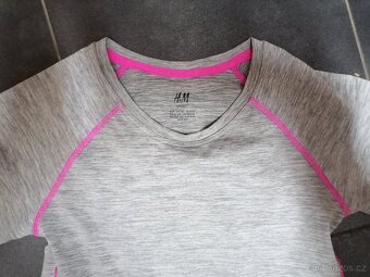 dívčí sportovní tričko H&M 134/140 8-10 let TOP - 2