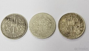 Rakouska stříbrná mince 1 koruna - 2