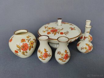 Porcelánový mini vázičky a dóza s květinami Thomas 1953-1960 - 2