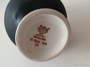 Luxusní porcelánové vázy 22 karátové zlato viz foto + info - 2