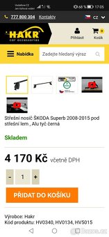 Příčníky na auto Škoda Superb 2 sedan 2008-2015 - 2