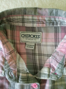 dívčí, šedo-růžová flanelová košile, zn.Cherokee - 2