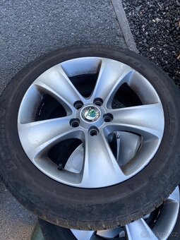 Alu kola 16” 5x112 Škoda a zimní pneu 205/55/R16 - 2