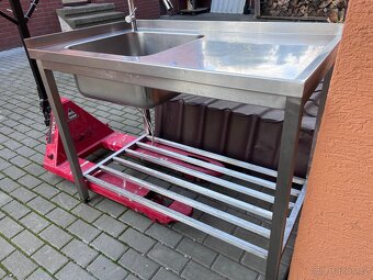 Celonerezový gastro stul s drezem a baterii, - 2