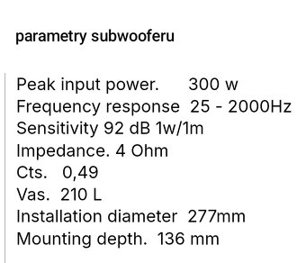 Subwoofer+ zesilovač - 2