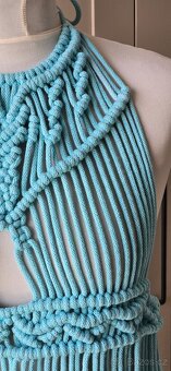 Macrame šaty tyrkysové nove. - 2
