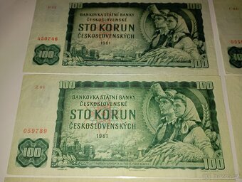 BANKOVKY 100 KČS 1961, VŠECHNY VYDANÉ SÉRIE - 2