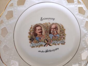 Porcelánový talíř- Franc Josef,Wilhelm II., Rakousko Uhersko - 2