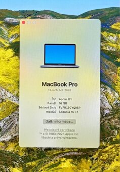 MacBook Pro M1 2020 /16GB RAM/512GB SSD/Záruka 100% BATERIE - 2