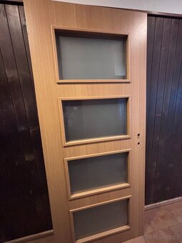 Dveře levé 80 cm, 2ks, dekor dub, prosklené - 2