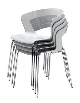 Značková židle Ibis bílá , nohy chrom - 2