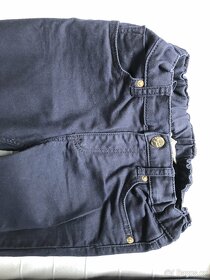 Modré dívčí kalhoty vzhledu džín - 2