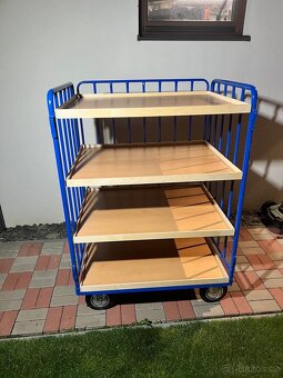 Dílenský vozík / regál na kolečkách - 4 police - 2
