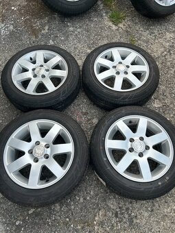 Alu kola R14 5x100 VW,Škoda + letní pneu 165/65/14 - 2