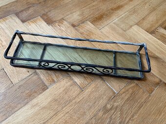 Koupelnová polička kov a sklo - 2