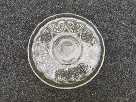 Velký tác se vzorem páva z broušeného skla 31cm - 2