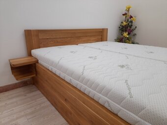 Nová dubová masivní postel, nosnost 700 kg, odvezu, smontuji - 2