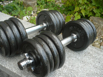 Prodám jednoruční činky 2x15kg - 2