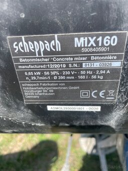 Prodám zánovní míchačku 160 l - 2