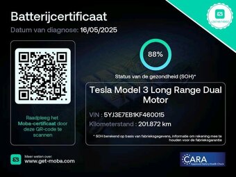 Tesla Model 3, LR, DPH, 88 % SoH, cena s DPH - 2