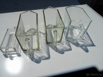 Skleněné zásuvky do kredence .Retro - 2