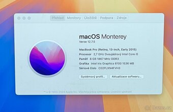 MacBook Pro 13" 2015 /8GB RAM/Intel i5/128GB SSD/ Záruka - 2