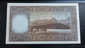 500 Kčs bez data (1945) perforace S1.. UNC - 2