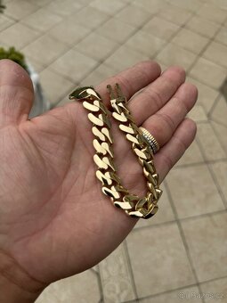 Zlaty náramek - 26.2g 22cm 14mm CUBAN CHAIN - NOVÝ ZLATO - 2
