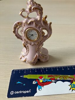 Miniatura hodin ružový porcelán - 2