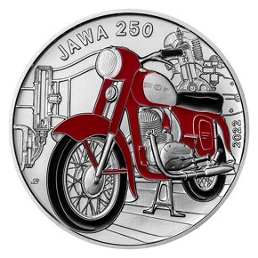 Stříbrná mince 500 Kč 2022 Motocykl Jawa 250 stand, BK, ČNB - 2