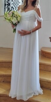 Svatební (tehotenske) šaty vel.38/M - 2