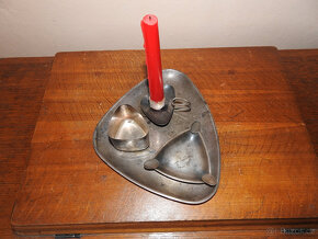 Starožitný svícen tác kalíšek na cigarety popelník - 2