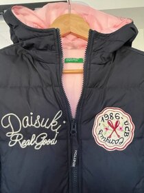Benetton - tmavě modrý péřový prošívaný kabát - 2
