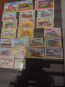predám známky - vlaky - Mongolia,Bulgaria,Fujeira - 2