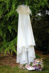 svatební šaty velikost 34, délka na postavu 166cm, ivory - 2