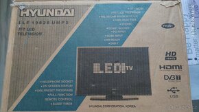 Prodám tv značky Hyundai s úhlopříčkou 19" (48 cm) - 2