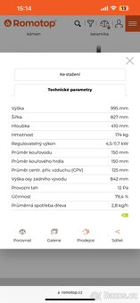 Krbové kamna Romotop Riano N05 - NOVÉ - 2