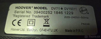 Hoover DV71 DV15011 - 2