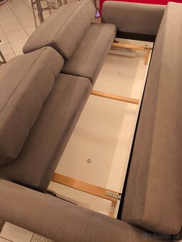 Šedá rozkládací pohovka, délka 200 cm - 2