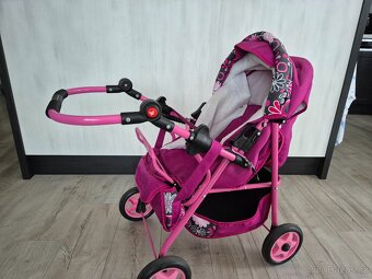 Velký kočárek na panenky neskládací polohovací - 2