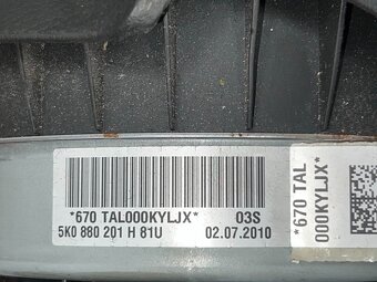 Palubní deska černá 5K1857001A VW Golf 6 r.v. 2011 - 2