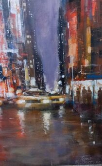 Obraz akryl na plátně Paolo Fedeli - Times square - Di Notte - 2