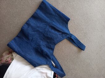 Dzinovy crop top Zara vel M - 2