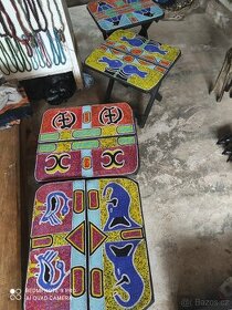 Dřevěné stolky Afrika Ghana dovoz . - 2